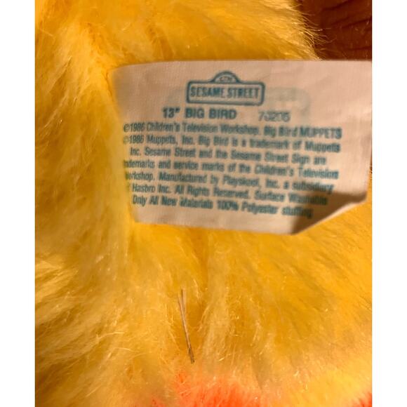 Vintage Big Bird Plush 13" Playskool Sesame Street 1986 70205 - Picture 6 of 6